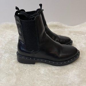 Zara Kids Black Faux Leather Boots